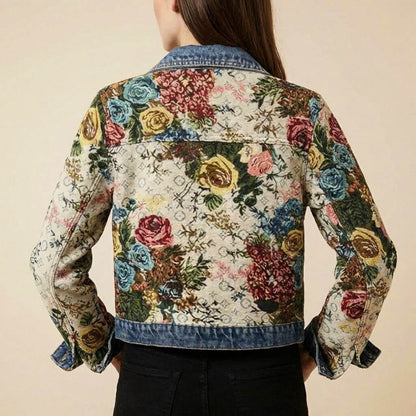 Camellia Floral Denim Jacket