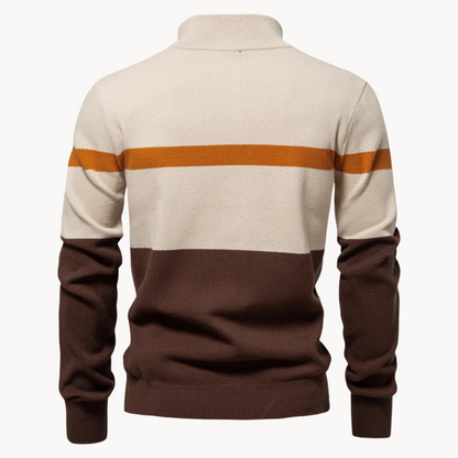 Men's Color Block Quarter-Zip Sweater Acrylic Casual Wear