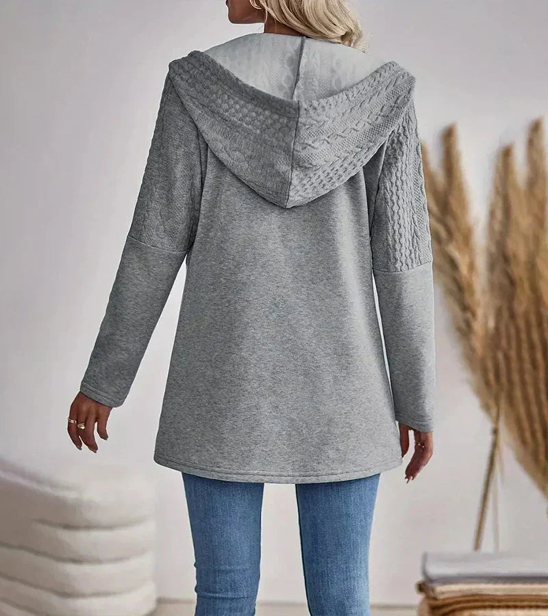 Women's Hooded Jacket Longline Adjustable Drawstrings