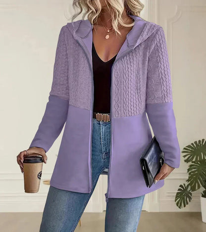 Women's Zip Front Hoodie with Panel Details