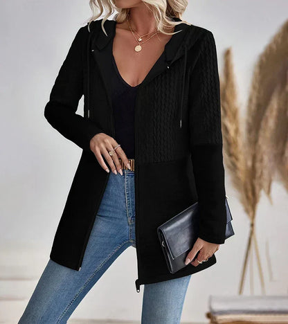 Women's Zip Front Hoodie with Panel Details
