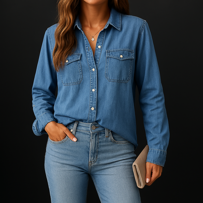 Women's Denim Button Down Shirt