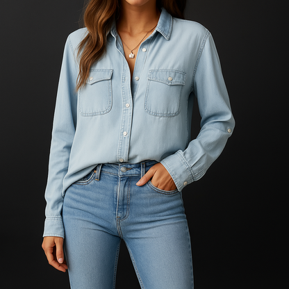 Women's Denim Button Down Shirt