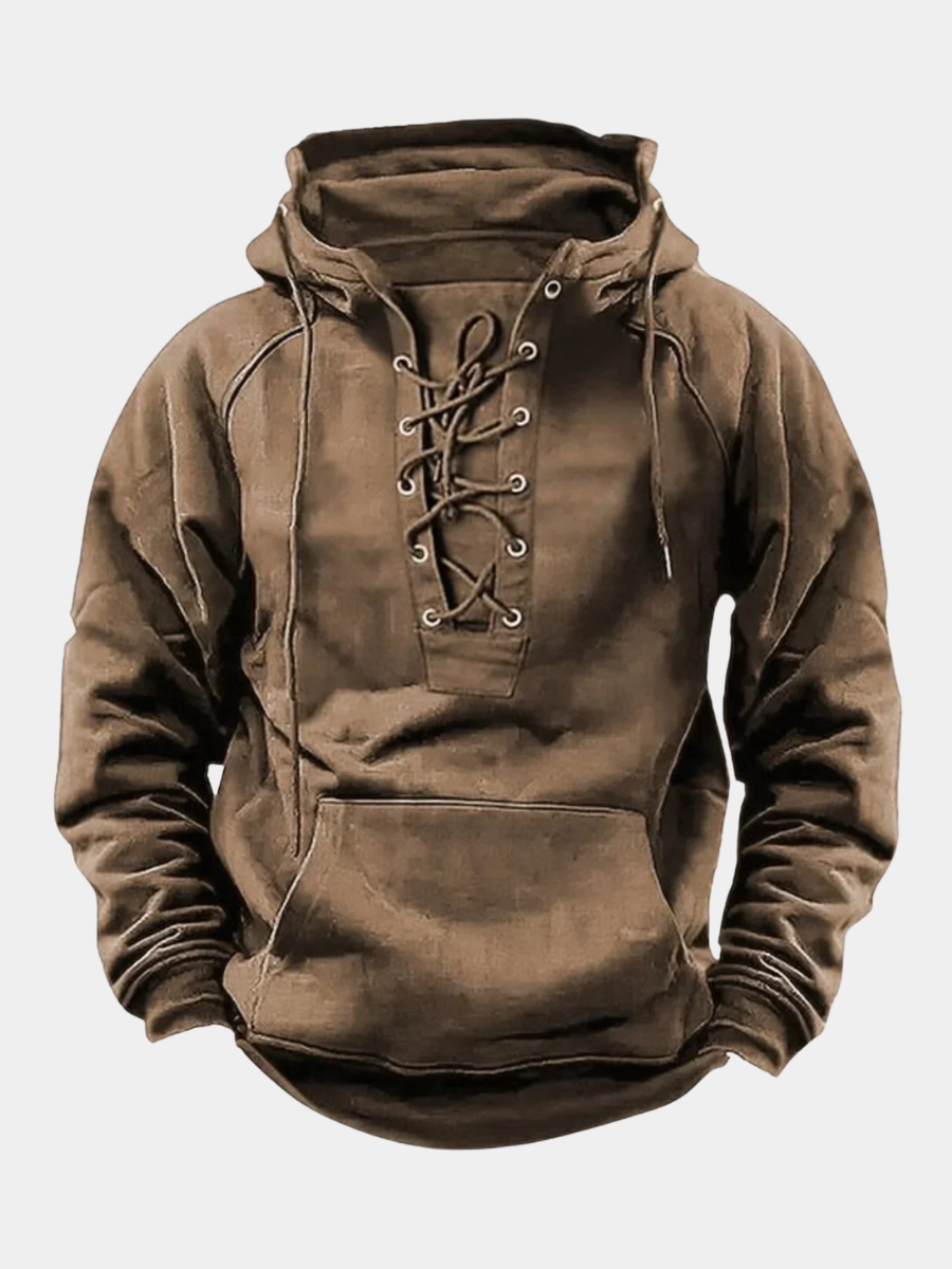 Men's Hoodie Lace Up Front Design - Vonnera