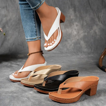 Women's Platform Sandals Block Heel Thong