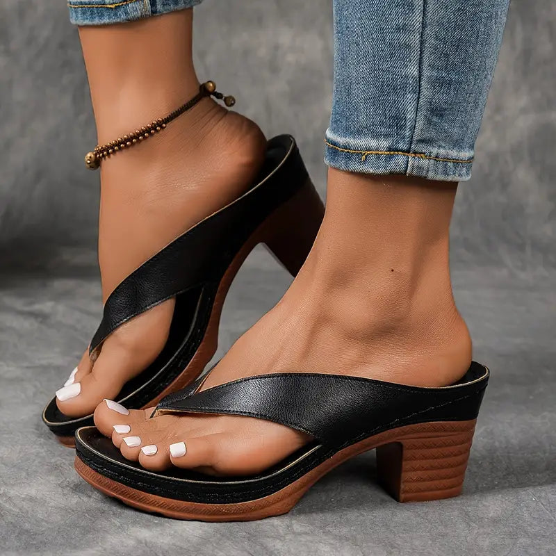 Women's Platform Sandals Block Heel Thong