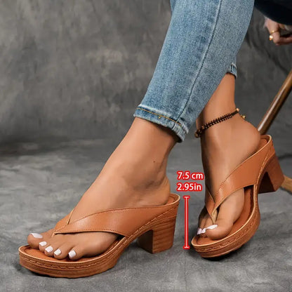 Women's Platform Sandals Block Heel Thong