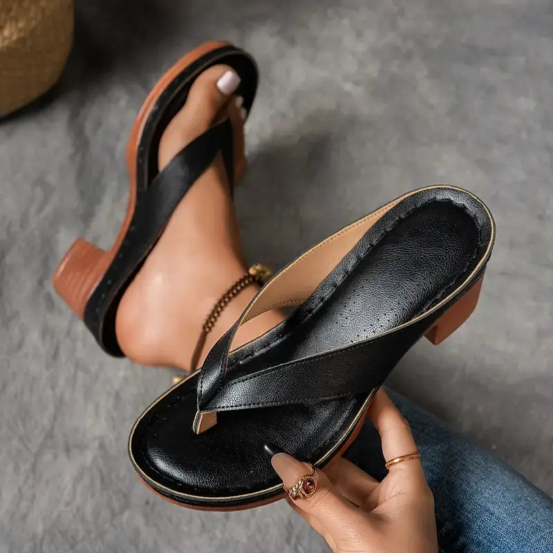 Women's Platform Sandals Block Heel Thong