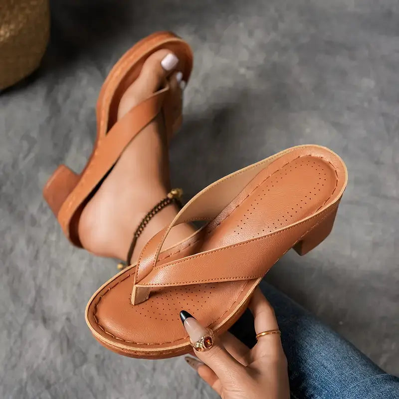 Women's Platform Sandals Block Heel Thong