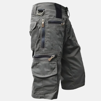 Men's Cargo Shorts Knee-Length Cotton Beige