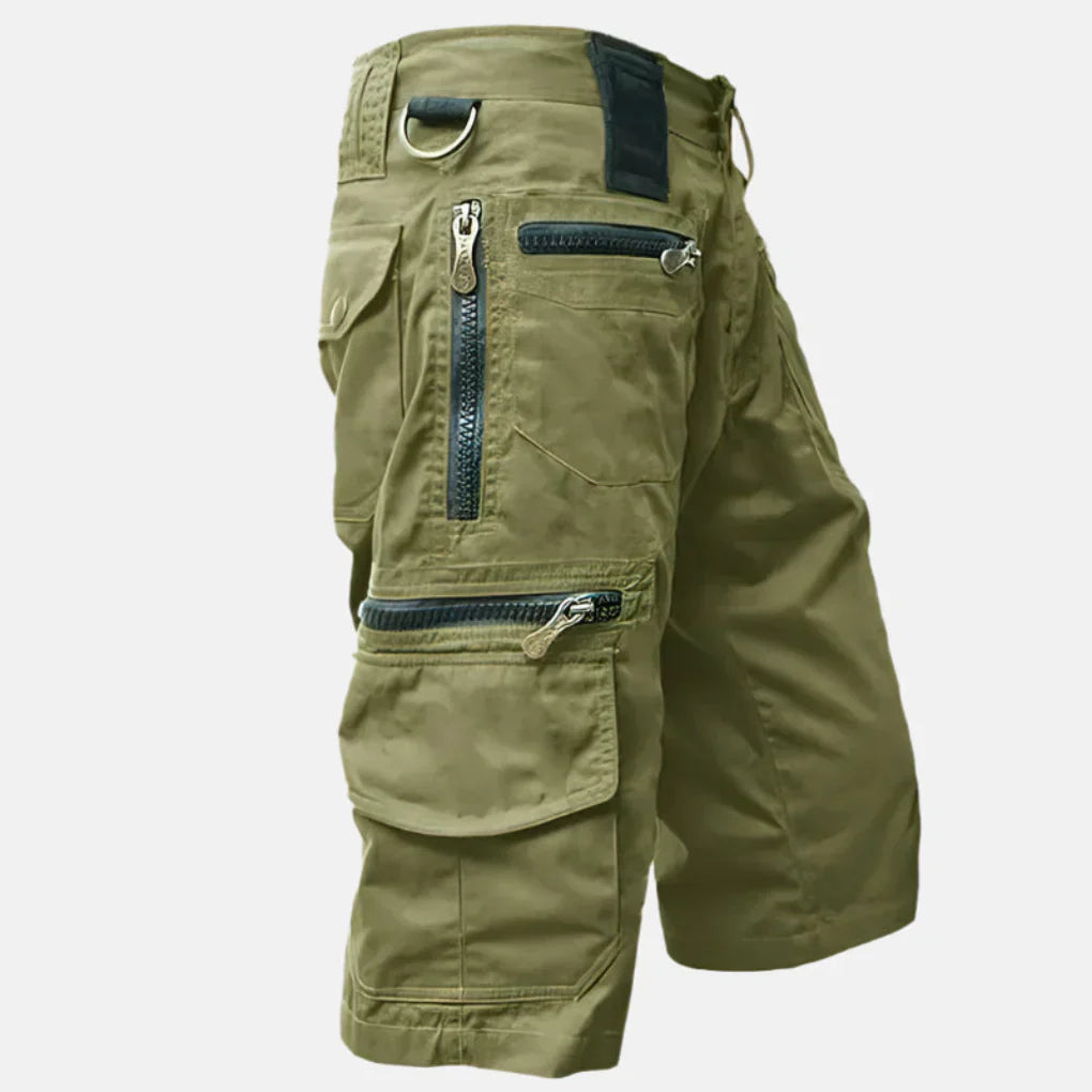 Men's Cargo Shorts Knee-Length Cotton Tan