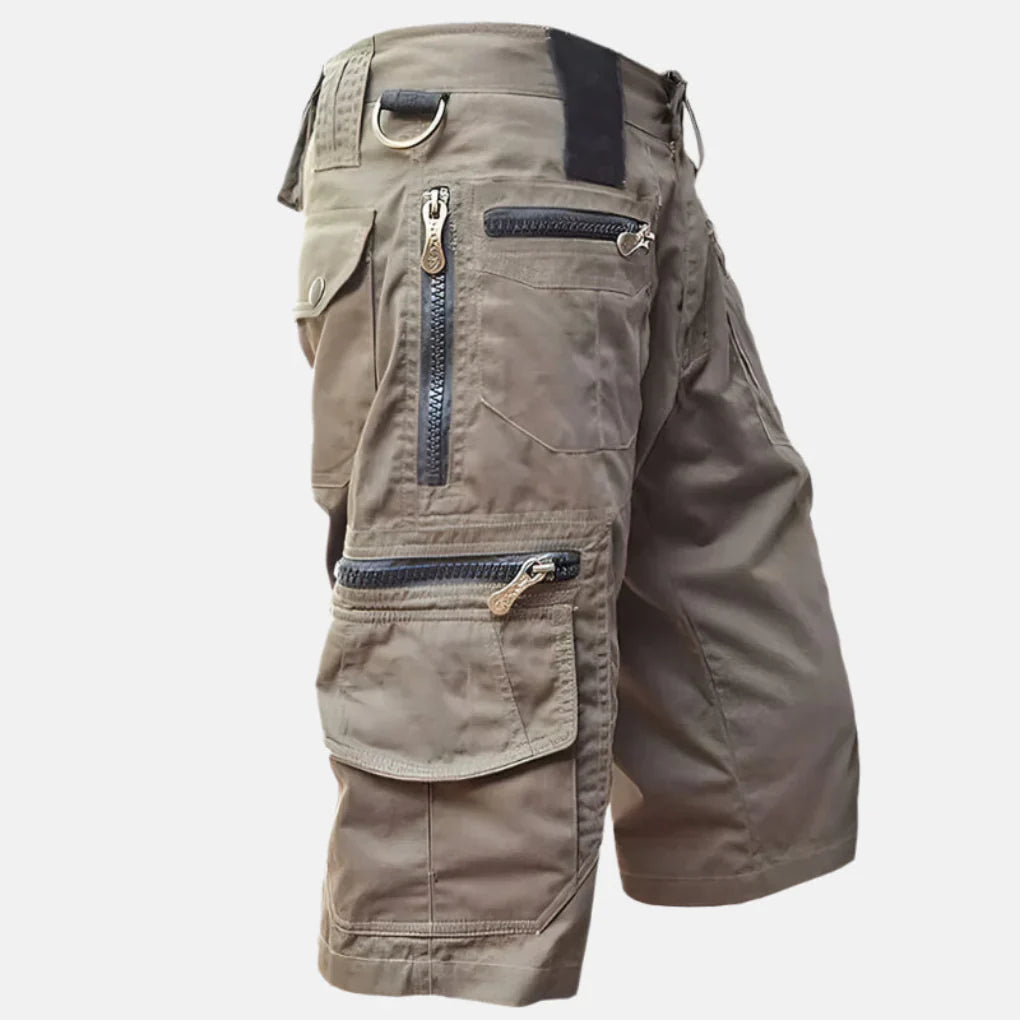 Men's Cargo Shorts Knee-Length Cotton Beige