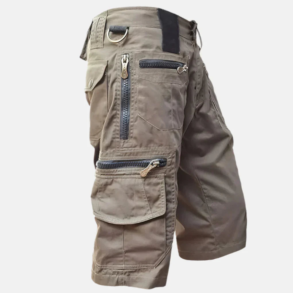 Men's Cargo Shorts Knee-Length Cotton Tan