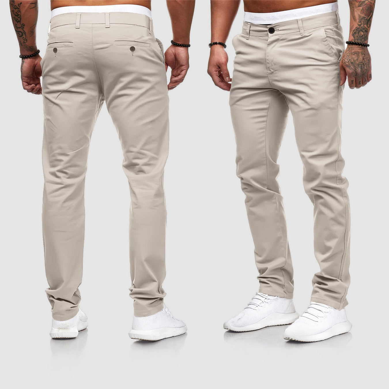 Men's Slim Fit Straight Leg Casual Pants - Vonnera