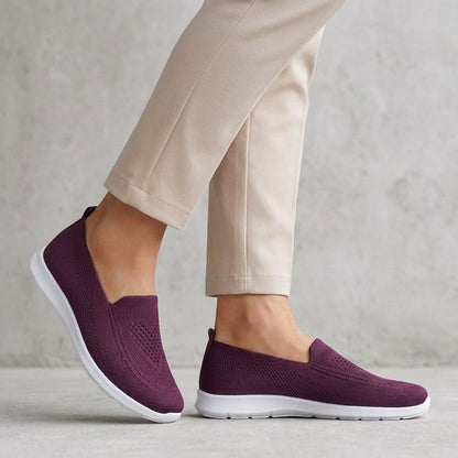 Slip-On Walking Shoes Knit Mesh Cushioned Comfort Fit