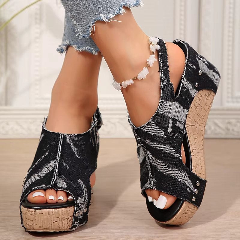 Anika Women's Cork Wedge Sandals - Vonnera