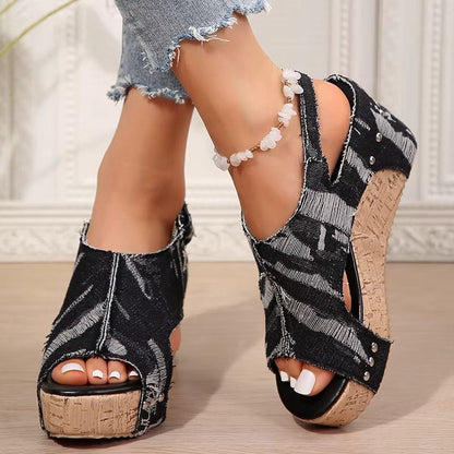 Anika Women's Cork Wedge Sandals - Vonnera