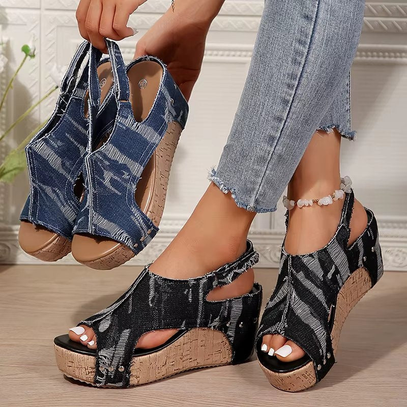 Anika Women's Cork Wedge Sandals