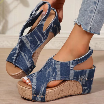 Anika | Women's Cork Wedge Sandals