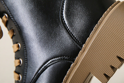 Women's Ankle Boots Side Zipper Lace Up