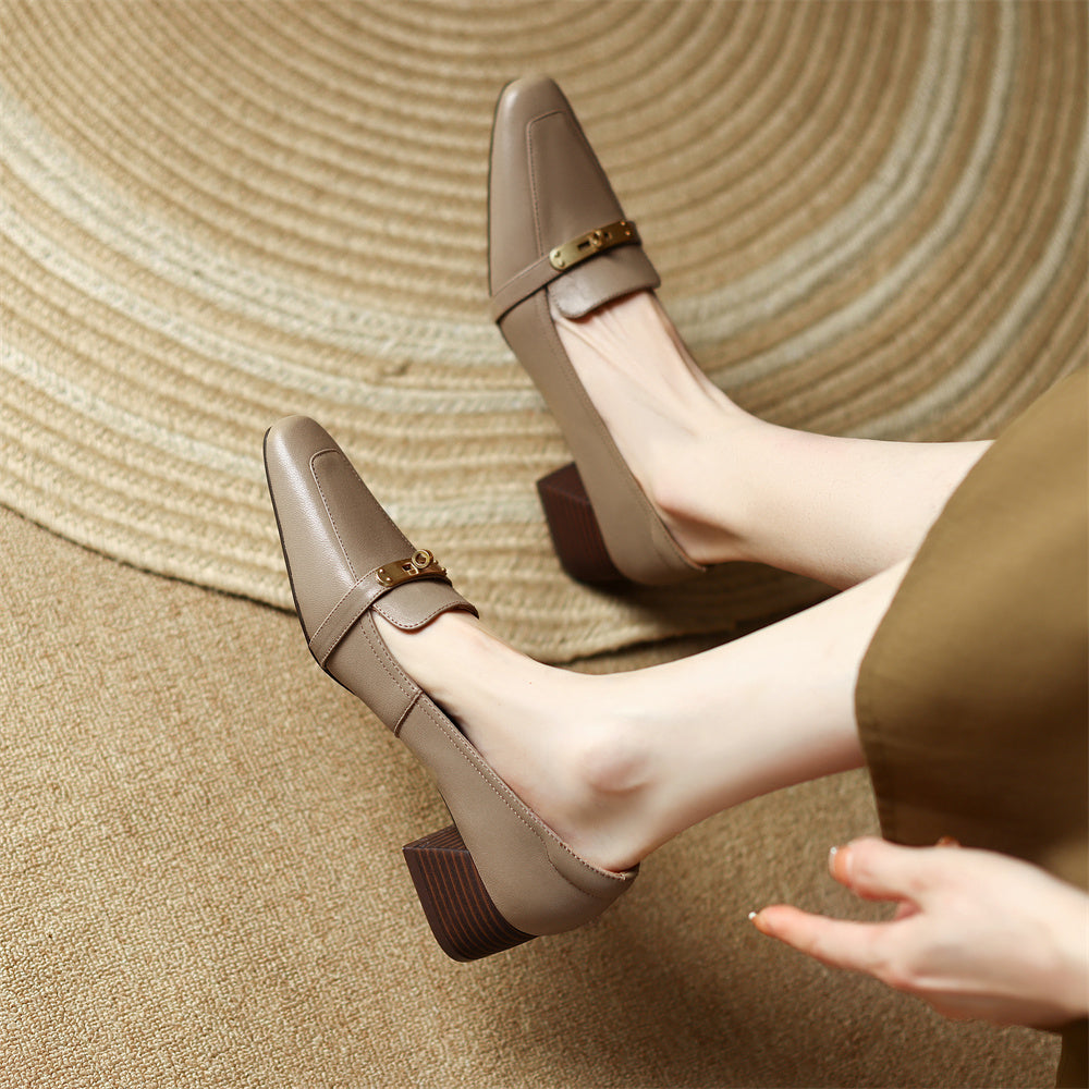 Aveline Genuine Leather Heels Caliboot