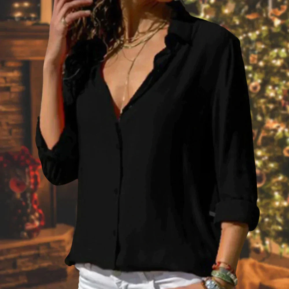 Women's Winter Blouses Cotton Festive White