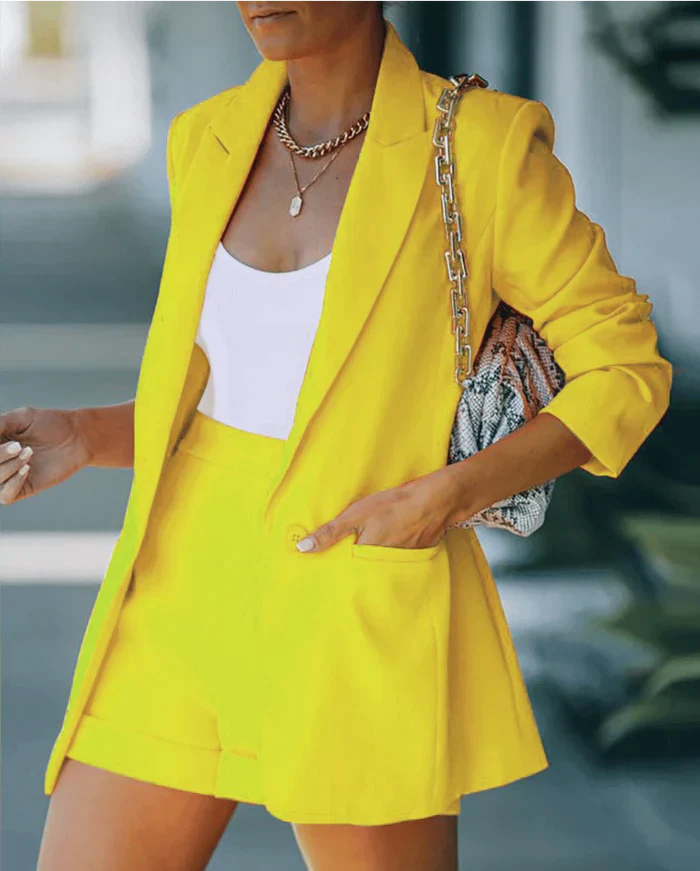 Women's Blazer Shorts Set