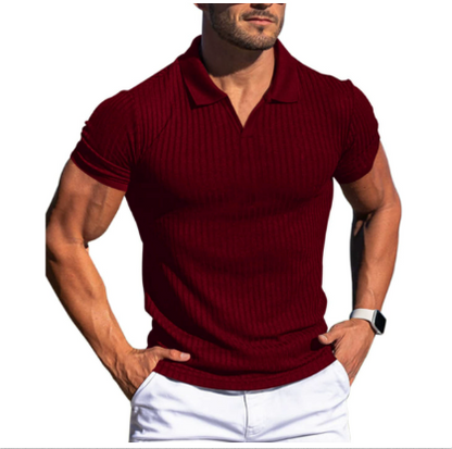 Men's Polo Shirt Cotton Short Sleeve Summer Navy