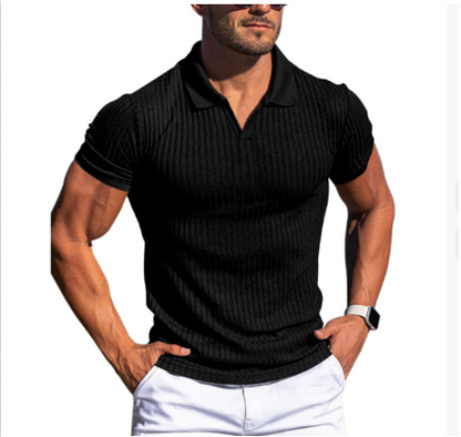 Men's Polo Shirt Cotton Short Sleeve Summer Navy