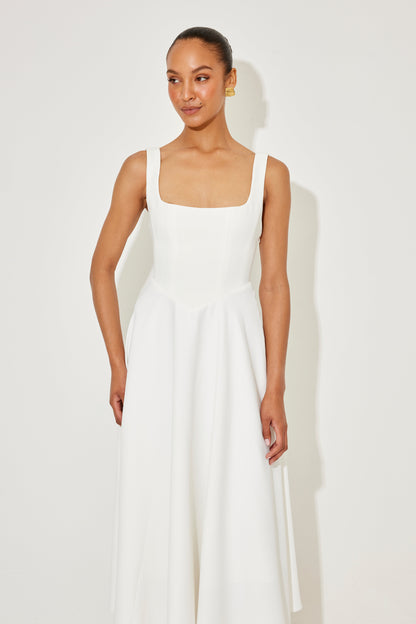 Women's Sleeveless Square Neck Midi Dress