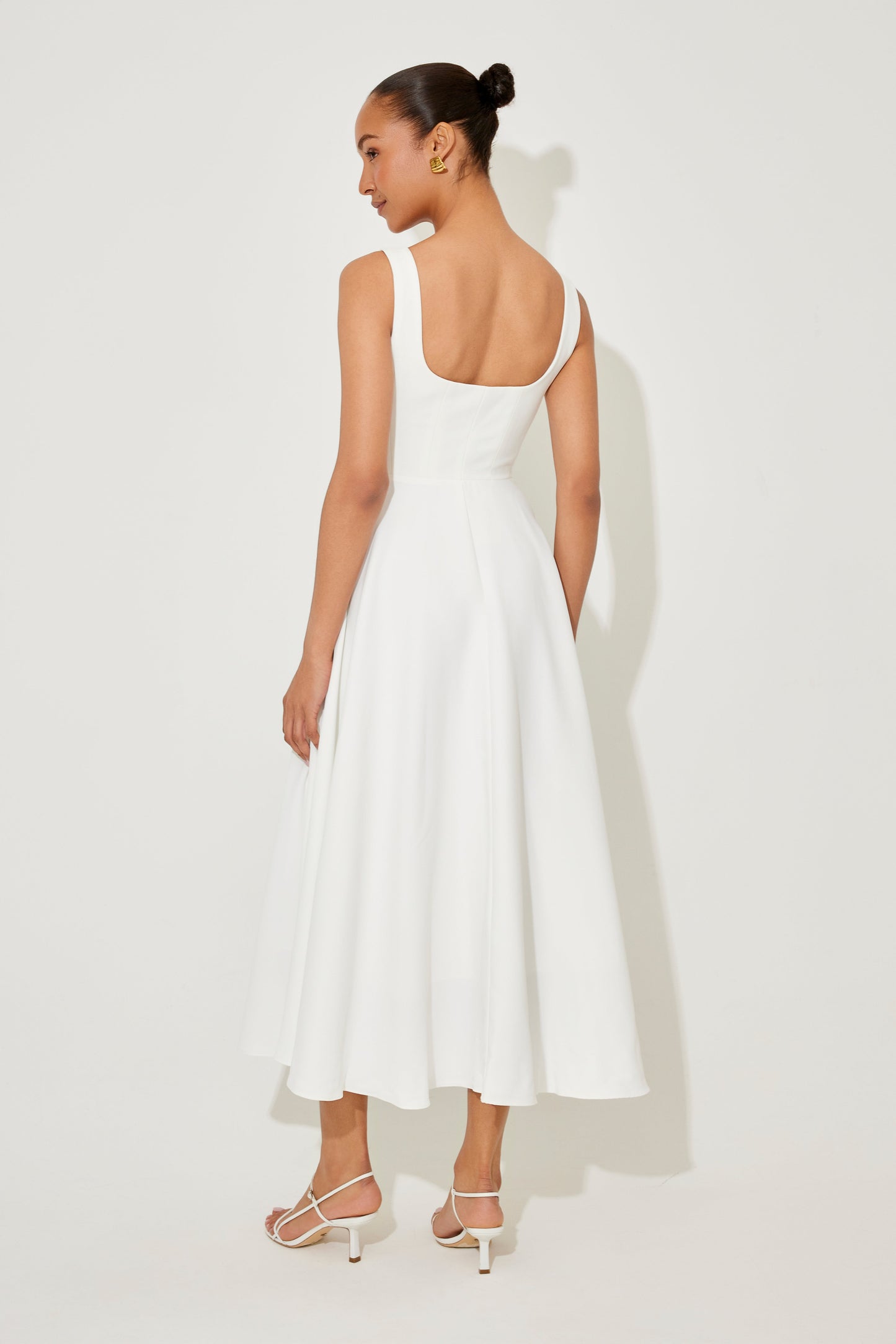Women's Sleeveless Square Neck Midi Dress