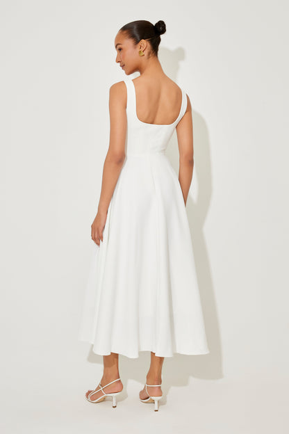 Women's Sleeveless Square Neck Midi Dress