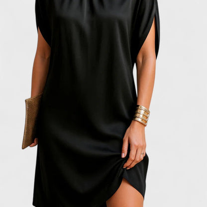 Women's Mock Neck Mini Split Sleeve Dress