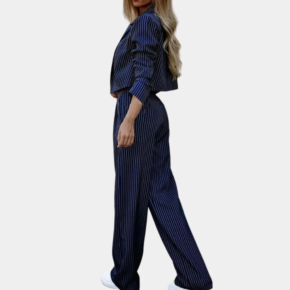 Women's Two-Piece Suit Elegant Wool Black