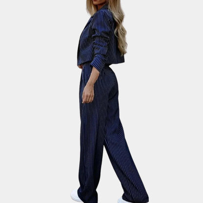 Women's Two-Piece Suit Wool Blend Classic Black