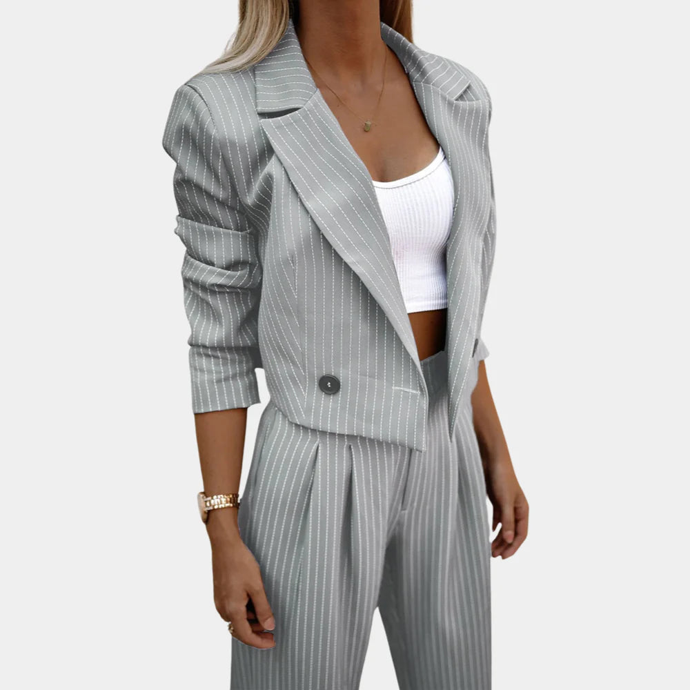 Women's Two-Piece Suit Wool Blend Classic Black
