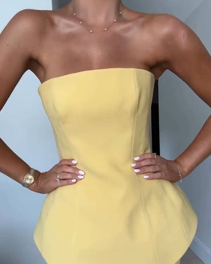 Strapless Maxi Dress Elegant Floor Length