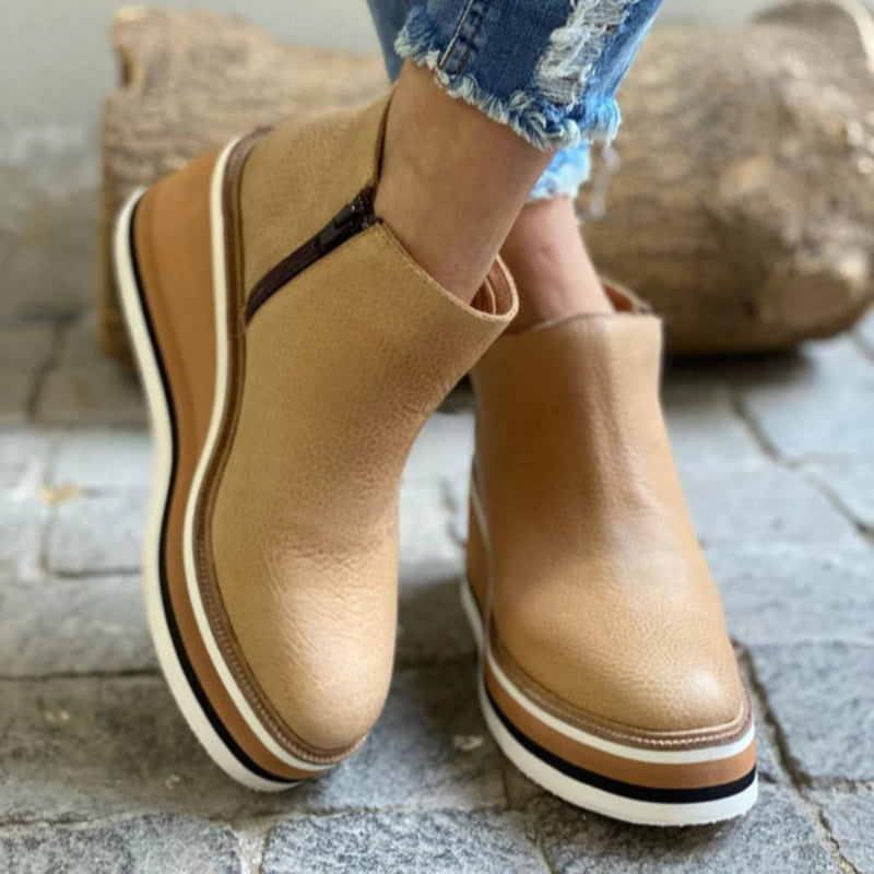 Women's Ankle Boots Wedge Heel Vintage Style