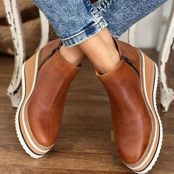 Women's Low Ankle Boots Leather Spring Summer