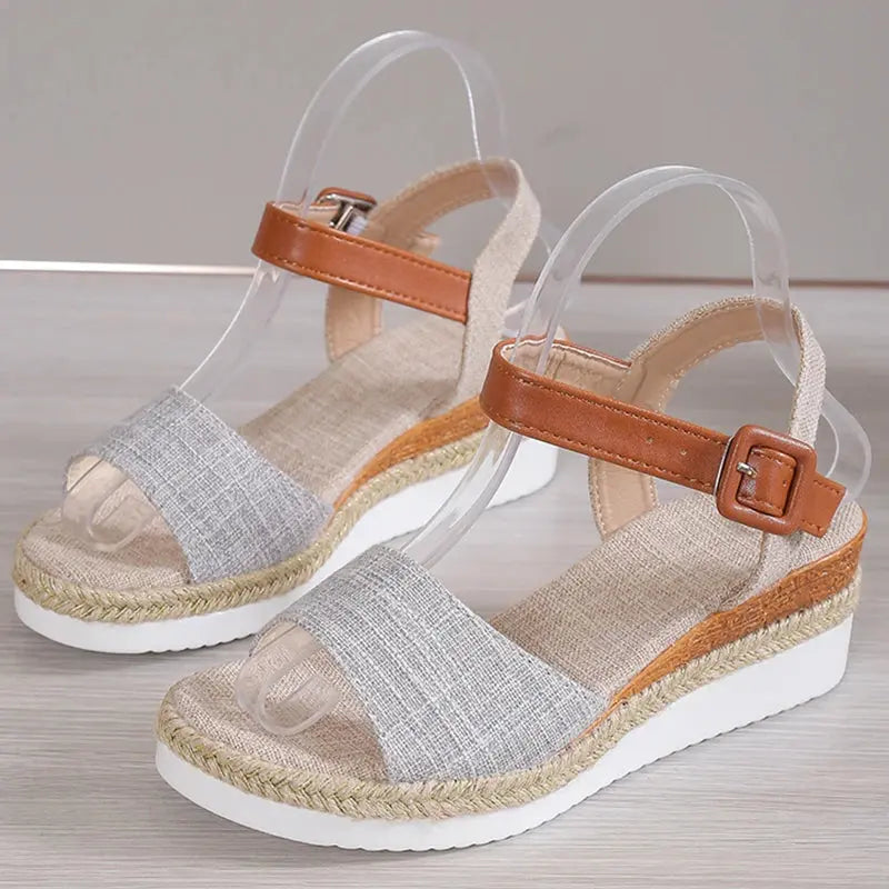 Elegant Black Wedge Sandals for Women – Stylish & Comfortable Summer Footwear