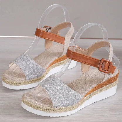 Elegant Black Wedge Sandals for Women – Stylish & Comfortable Summer Footwear