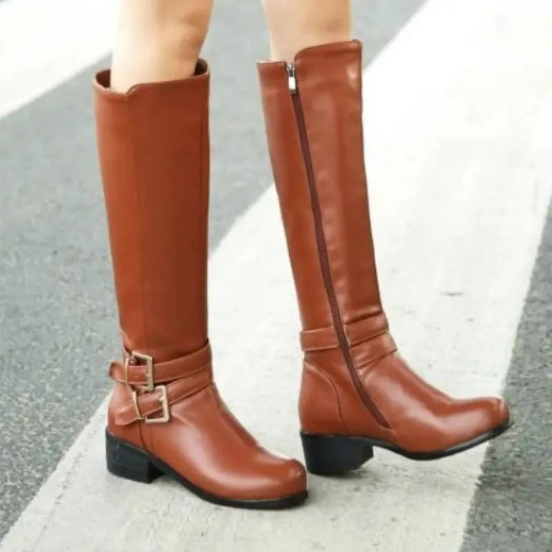 Women's Knee High Boots Comfortable Black Brown - Vonnera