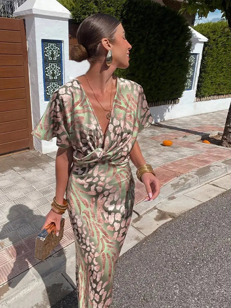 Women's Wrap Dress Elegant Floral Print