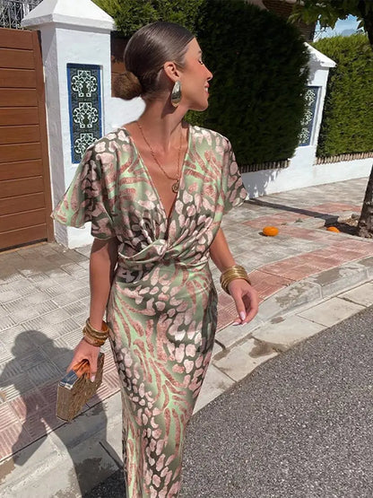 Women's Wrap Dress Elegant Floral Print