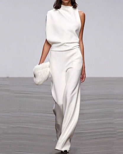 Women's High Collar Jumpsuit - Vonnera