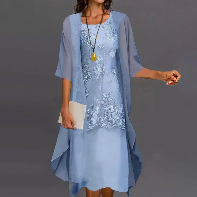 Women's Chiffon Two-Piece Dress Elegant Comfortable - Vonnera