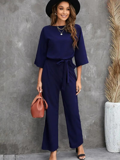 Women's Maxi Jumpsuit Tie Waist