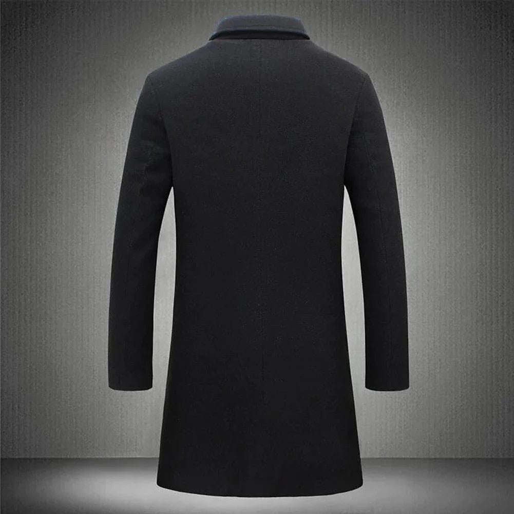 Men's Longline Button Front Winter Overcoat