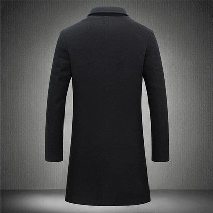 Men's Longline Button Front Winter Overcoat