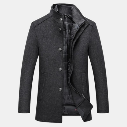 Men's Button Up Winter Coat With Pockets